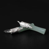925 Sterling Silver Ethnic Natural jade Bamboo Stud Earrings For Women
