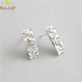925 Silver Hammer Faces Stud Earrings Women Jewelry Ins Style