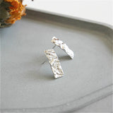 925 Silver Hammer Faces Stud Earrings Women Jewelry Ins Style