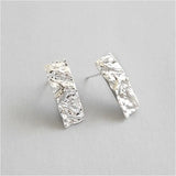 925 Silver Hammer Faces Stud Earrings Women Jewelry Ins Style