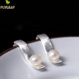 925 Silver Natural Pearl Bead Stud Earrings For Women