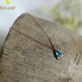 925 Silver Necklace Crystal Zircon Water Droplets Jewelry
