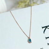 925 Silver Necklace Crystal Zircon Water Droplets Jewelry