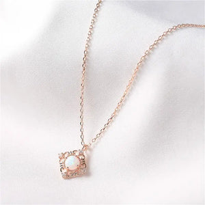 925 Silver Necklace Opper Stone Fine Jewelry