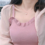 925 Silver Necklace Opper Stone Fine Jewelry