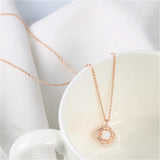 925 Silver Necklace Opper Stone Fine Jewelry