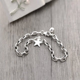 925 Silver Pentagram Star Bracelet Women Fine Jewelry Charm Bangles