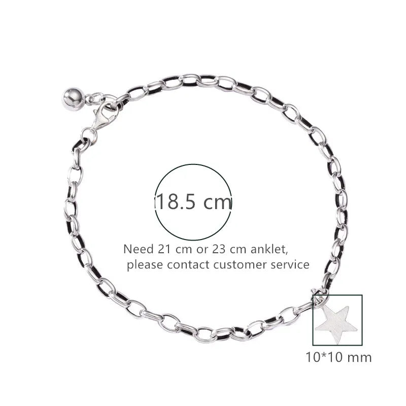 925 Silver Pentagram Star Bracelet Women Fine Jewelry Charm Bangles