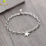 925 Silver Pentagram Star Bracelet Women Fine Jewelry Charm Bangles