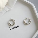 925 Silver Twist Circle Earrings Vintage Style Jewelry