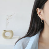 925 Silver Twist Circle Earrings Vintage Style Jewelry