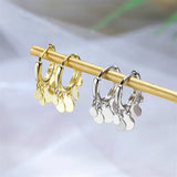 925 Silver Round Drop Earrings Women Jewelry Party