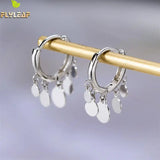 925 Silver Round Drop Earrings Women Jewelry Party