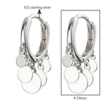 925 Silver Round Drop Earrings Women Jewelry Party