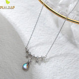 925 Silver Moonstone Necklace Women CZ Necklaces & Pendants