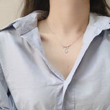 925 Silver Moonstone Necklace Women CZ Necklaces & Pendants