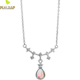 925 Silver Moonstone Necklace Women CZ Necklaces & Pendants