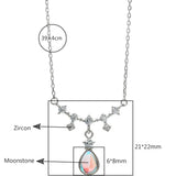 925 Silver Moonstone Necklace Women CZ Necklaces & Pendants