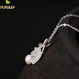 925 Sterling Silver Crystal Plum Flower Necklace for Women