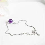Amethyst Crystal Beads 925 Sterling Silver Bracelet Women