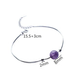 Amethyst Crystal Beads 925 Sterling Silver Bracelet Women