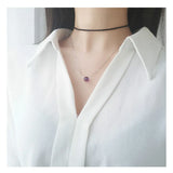 Amethyst Sterling Silver Necklace Natural Stone Pendant for Women