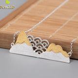 Mountain Sea 925 Sterling Silver Necklace For Women Fine Jewelry