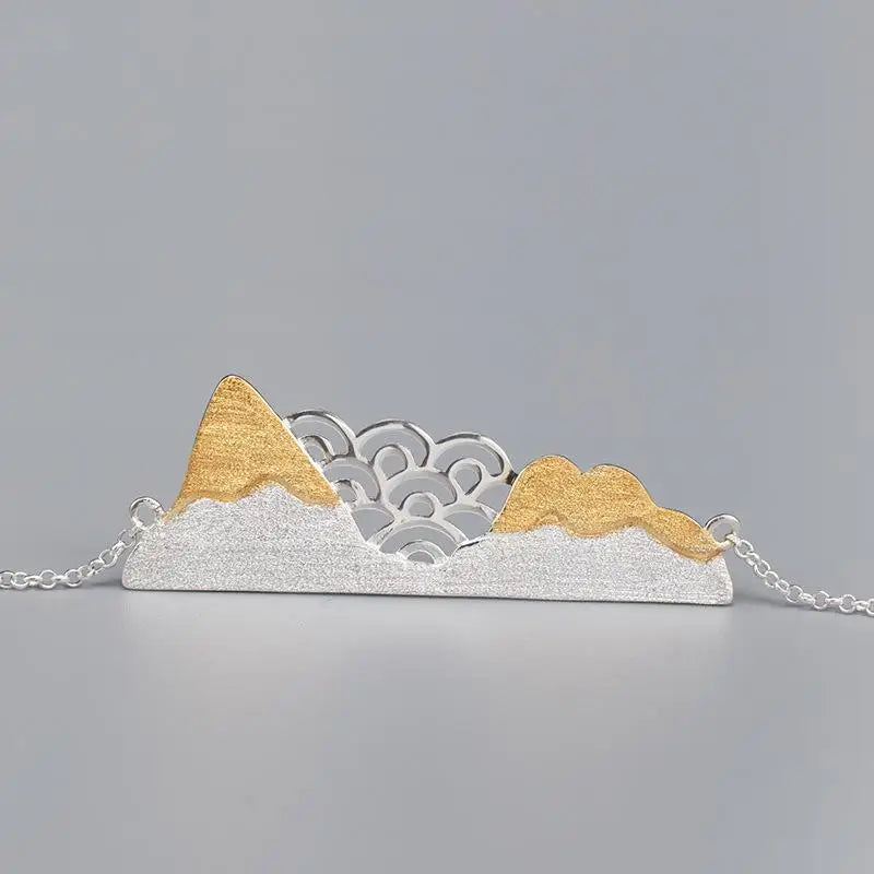 Mountain Sea 925 Sterling Silver Necklace For Women Fine Jewelry