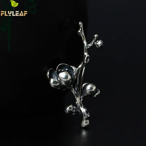 Vintage Style Sterling Silver Magnolia Pin Brooch