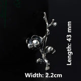 Vintage Style Sterling Silver Magnolia Pin Brooch