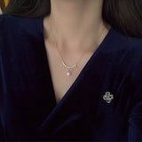 Crown Zircon Pearl Necklaces & Pendants 925 Sterling Silver Necklace