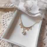 Crown Zircon Pearl Necklaces & Pendants 925 Sterling Silver Necklace