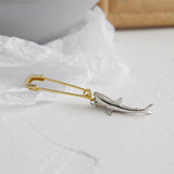 Sterling Silver Shark Pin Drop Earrings Women Fine Jewelry