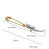 Sterling Silver Shark Pin Drop Earrings Women Fine Jewelry