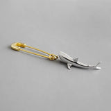 Sterling Silver Shark Pin Drop Earrings Women Fine Jewelry