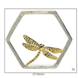 Dragonfly Hollow Hexagon Pendant 925 Sterling Silver Fine Jewelry
