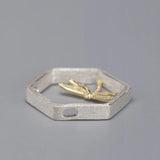Dragonfly Hollow Hexagon Pendant 925 Sterling Silver Fine Jewelry