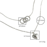 Double Layer Heart Necklaces Real 925 Sterling Silver Necklace For Women