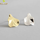 Sterling Silver Uneven Stud Earrings Women Lady Jewelry