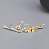 Plum Flower CZ 925 Silver Brooches High Natural Pearl