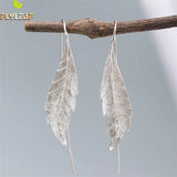 Plant Leaves Drop Earrings 925 Sterling Silver Jewelry