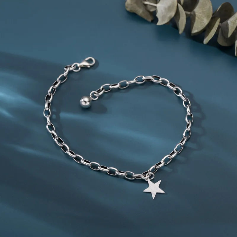 Vintage 925 Sterling Silver Anklet Chain for Women