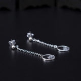 925 Sterling Silver Vows Tassel Long Earrings For Women Vintage