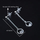 925 Sterling Silver Vows Tassel Long Earrings For Women Vintage