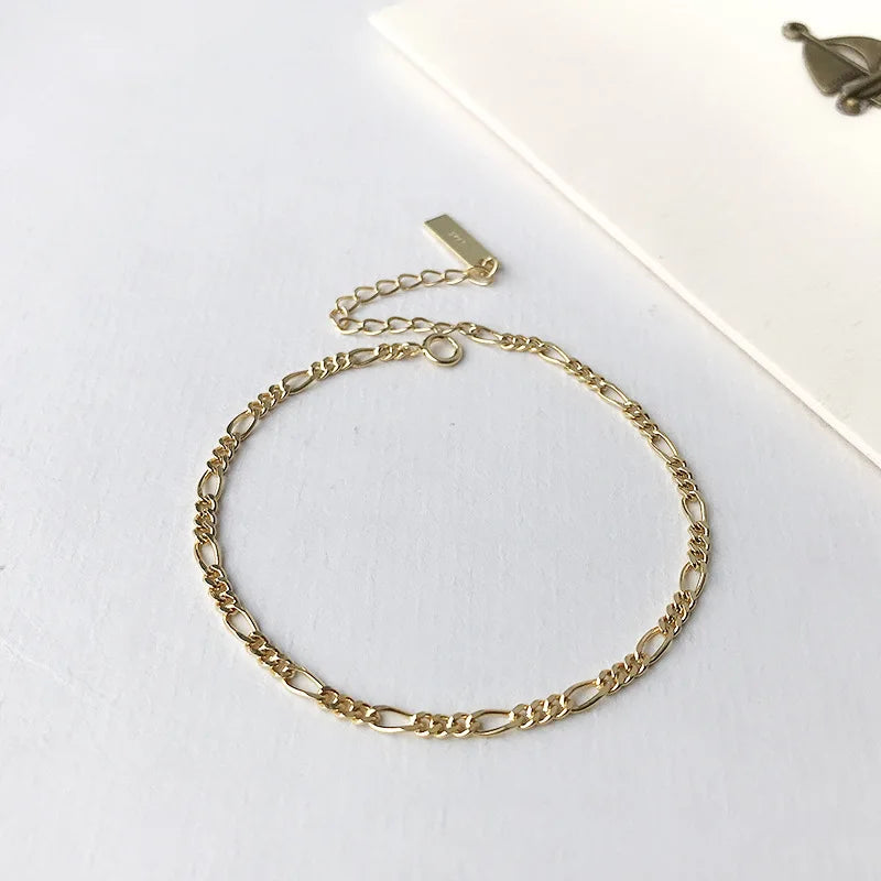 18k Light Chain 925 Sterling Silver Bracelets For Women