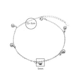 925 Sterling Silver Beads Tassel Anklet for Women