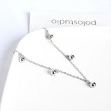 925 Sterling Silver Beads Tassel Anklet for Women