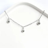 925 Sterling Silver Beads Tassel Anklet for Women