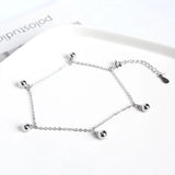 925 Sterling Silver Beads Tassel Anklet for Women