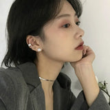 Snake Bone Chain Choker Necklace 925 Sterling Silver Short Necklace For Women
